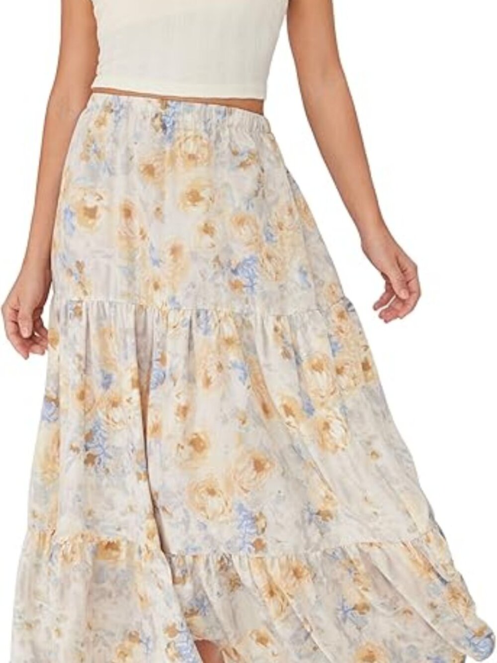 CIDER Floral Midi Skirt